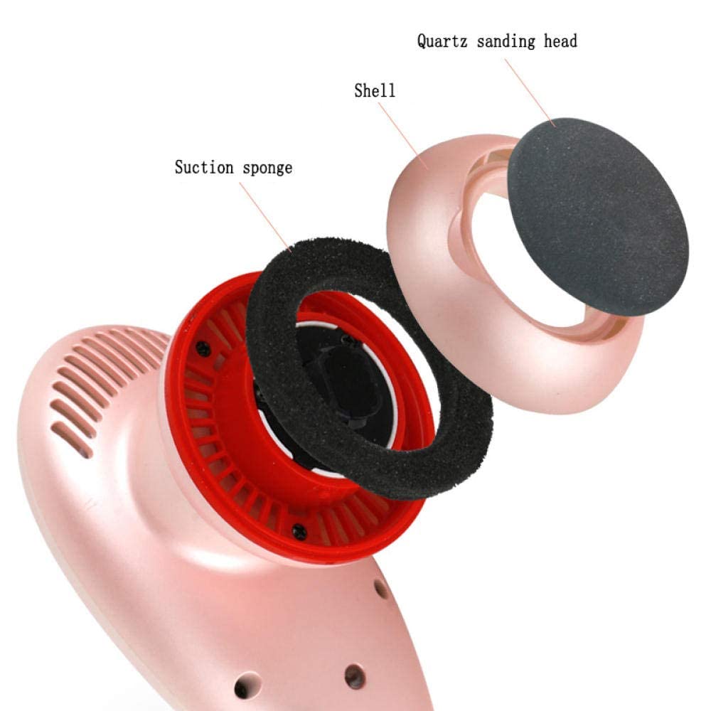 Lima per piedi elettrica USB Macchina per file di rimozione del callo elettrico Esfolia la pelle morta Smerigliatrice per piedi con 2 rulli e testina per massaggio