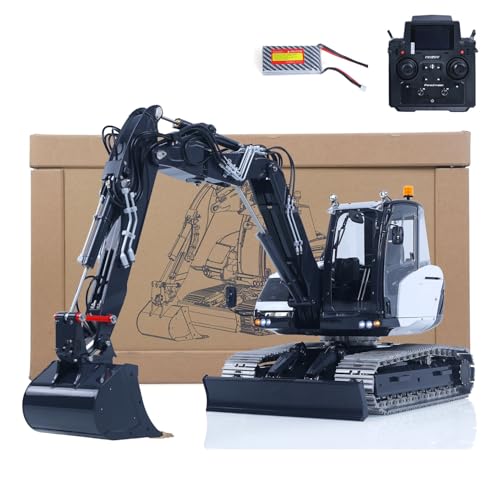 TOUCAN RC HOBBY LESU Metal 1/14 hidráulico 4 brazos RC excavadora MC15 control remoto modelo 15MC 9 vías válvula doble bombas acoplador rápido