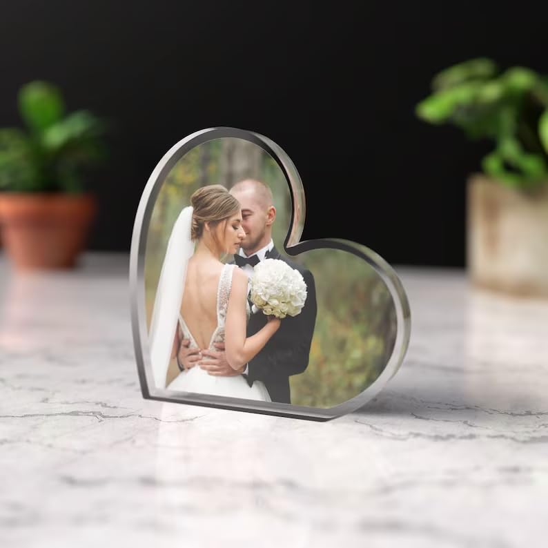 Active Window Films Personalised Custom Printed Heart Shape Acrylic Photo Block, Love Heart Acrylic Glass Plaque, Any Custom Photo Gift (150mm)