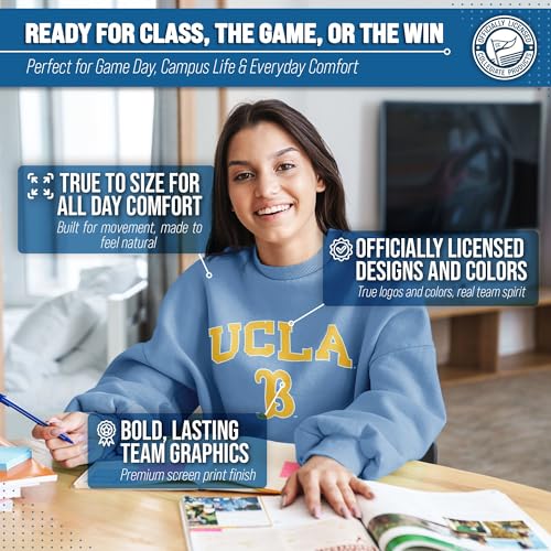 Image of NCAA College Sweatshirt Fleece Crewneck Pullover for Men and Women | Officially licensed NCAA college gameday crewneck pullover - 9 oz fleece lined sweatshirt with arch and logo design