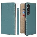 Ｈａｖａｙａ 対応 Xperia 1 VII ケース エクスペリア1 VII ケース 手帳型 カバー 本革 ストラップ SO-51F docomo SOG15 ソニー 第七世代 au 耐衝撃 SoftBank カード収納 スタンド機能 レザー-スカイブルー