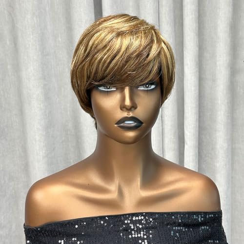 showreal Pixie Cut Wigs for Women Ombre Blonde Color Short