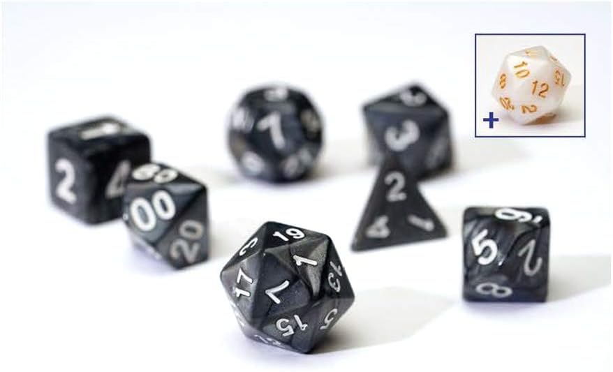 MagVision Sirius a Dice Pearl Charcoal Grey Acrylic Dice Set