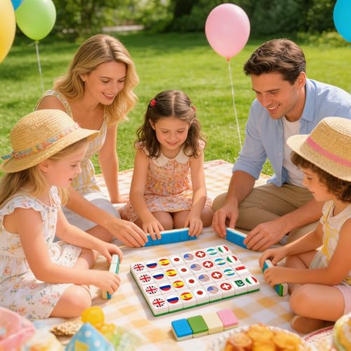Jeu de Mahjong moderne : apprenez facilement grâce aux drapeaux