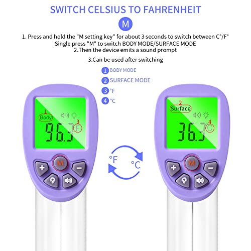 Forehead Thermometer, Non-Contact Infrared Adult And Child Thermometers, With Fever Alarm, Accurate Reading And Memory Function, For Indoor And Outdoor Use, 1 Second Results #TOP2