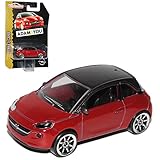 Das Fahrzeug ist ca 6 cm lang Opel Adam 3 Türer Dunkel Rot mit Schwarzem Dach 1/64 Norev Modell Auto mit individiuellem Wunschkennzeichen