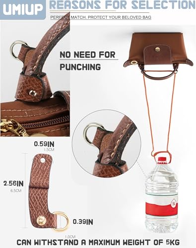 Image of Cowhide Leather Purse Strap Replacement Crossbody Handbag for Longchamp Pouch With Handle Mini Bag Adjustable Conversion Kit for Long Champ Le Pliage Bag W: 0.43in L: 37.4-47.2in(GraphiteGray)