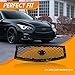 YLT AUTO Front Bumper Cover Upper Grille Replacement Shroud Front Air Inlet Black Grille Fit 2014-2017 for Infiniti Q50