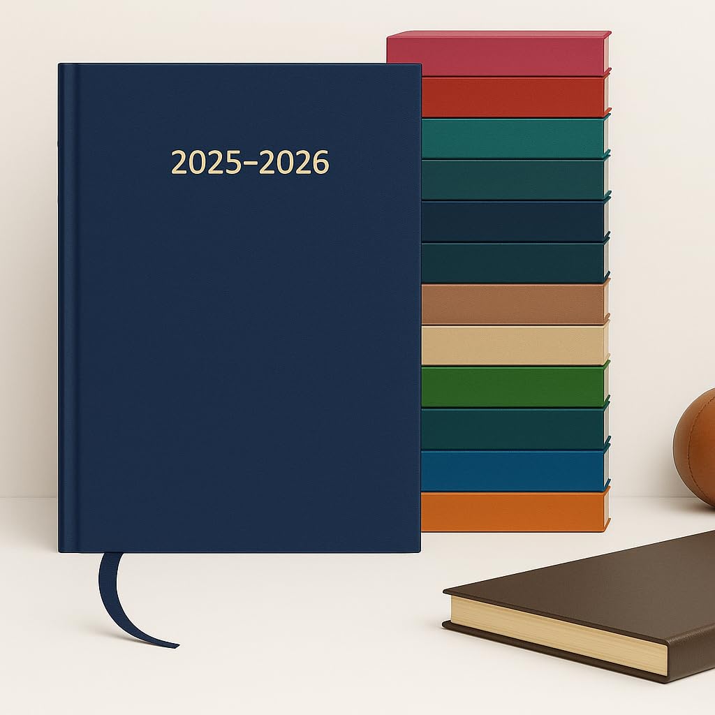 Top Sale 2025-26 A4 Week To View Academic/Mid-year Diary with Hard Cover - Blue โ image 1