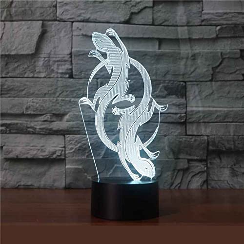 3D Serpent LED Lampe Art Déco Lampe Lumières LED Décoration Lampes Contrôle à Distance 7/16 Couleurs Change Veilleuse USB Powered Enfants Cadeau Anniversaire Noël Cadeaux