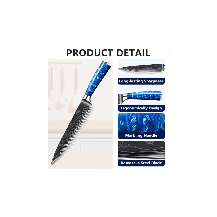 Damascus-Steel-Knife-Set-Kitchen-Knife-6-Pieces-Set-with-Marbling-Non-slip-Handle-and-Non-stick-Blade-Professional-Chef-Knife-Set-Suitable-for-Housewarming-Christmas-Thanksgiving-Gift-Blue Damascus Steel Knife Set, Kitchen Knife 6 Pieces Set with Marbling Non-slip Handle and Non-stick Blade, Professional Chef Knife Set Suitable for Housewarming, Christmas, Thanksgiving Gift (Blue)