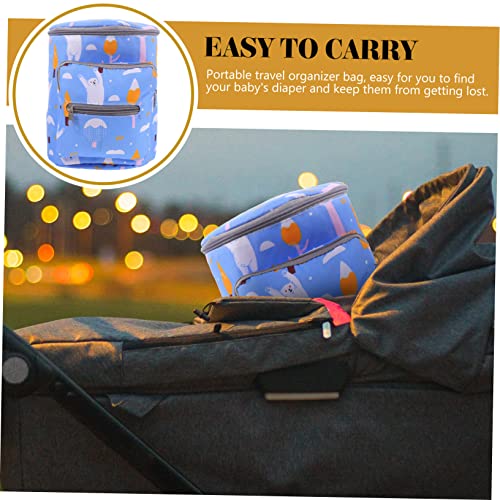Bolso colgante portátil para pañales azul multiusos miniatura 5