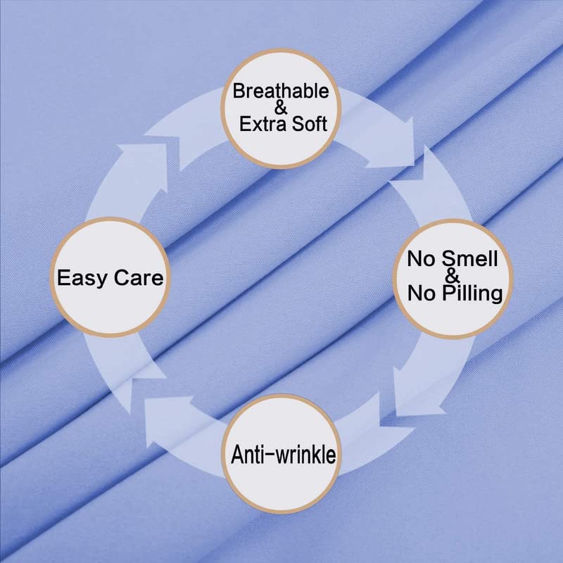 Image of Single Bed Super Solid Plain Bedsheet Cotton Microfiber with 1 Pillow Covers SKU Blue