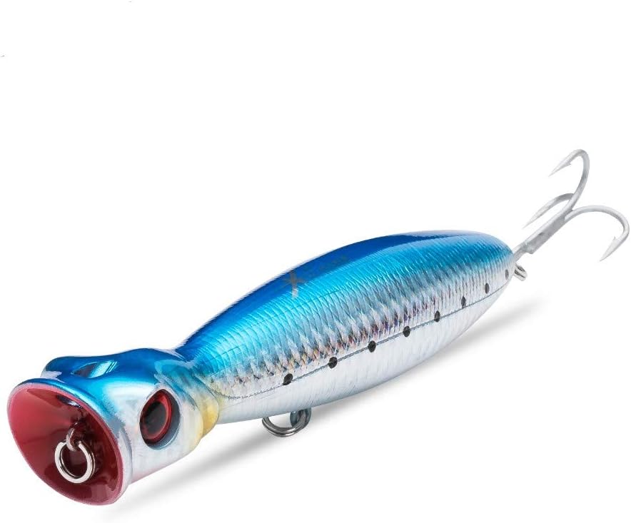 Kingdom Fishing Fly Fishing Popper Lures Saltwater Baits Realistic Scale Pattern Hard Swimbait Treble Hook Swimbait Fishing Bait Sinking Lure for Bass Trout Walleye Redfish Saltwater Freshwater