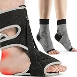 Plantar Fasciitis Night Splint, 2026 Upgraded Adjustable Plantar Fasciitis Relief Night Splint for Men and Women with Achilles Tendonitis and Plantar Droop (Black and Gray)