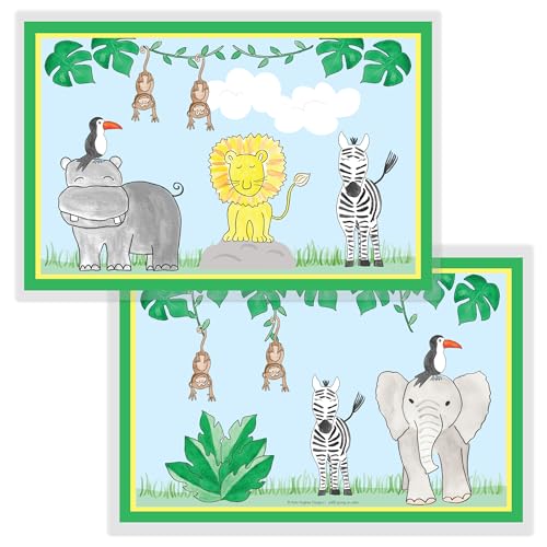 Safari Placemat for Kids by Kelly Hughes, Laminated, Made in The USA