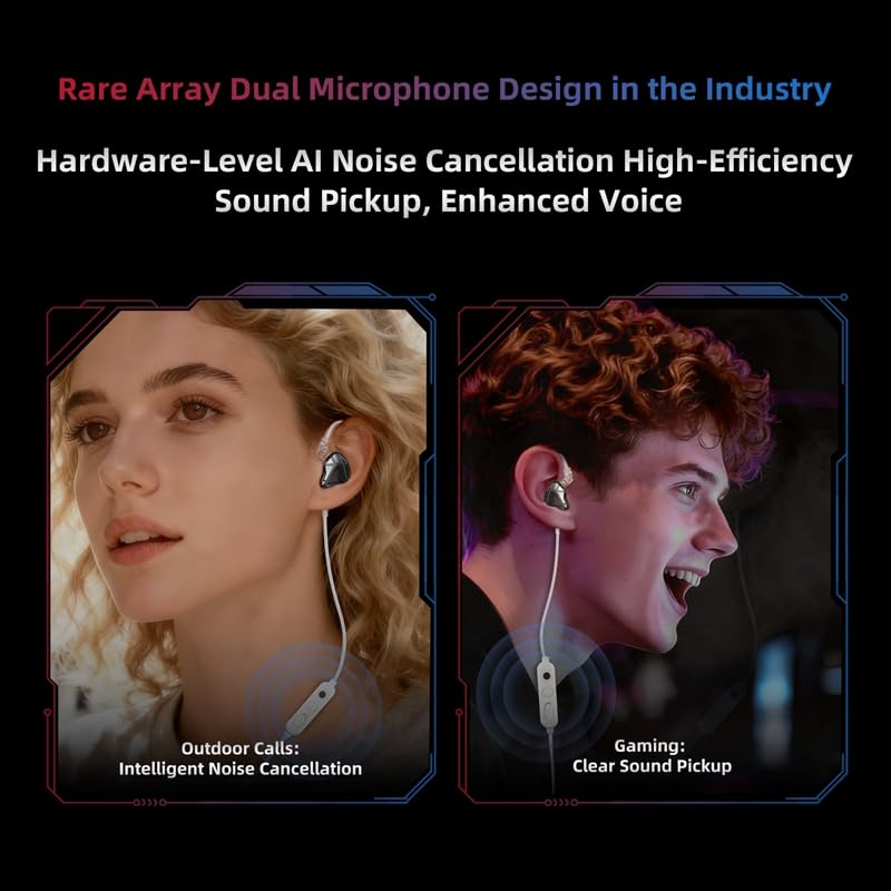 KZ Axas Gaming In-Ear Monitor, HiFi Wired Earbuds, Isolamento acustico IEM