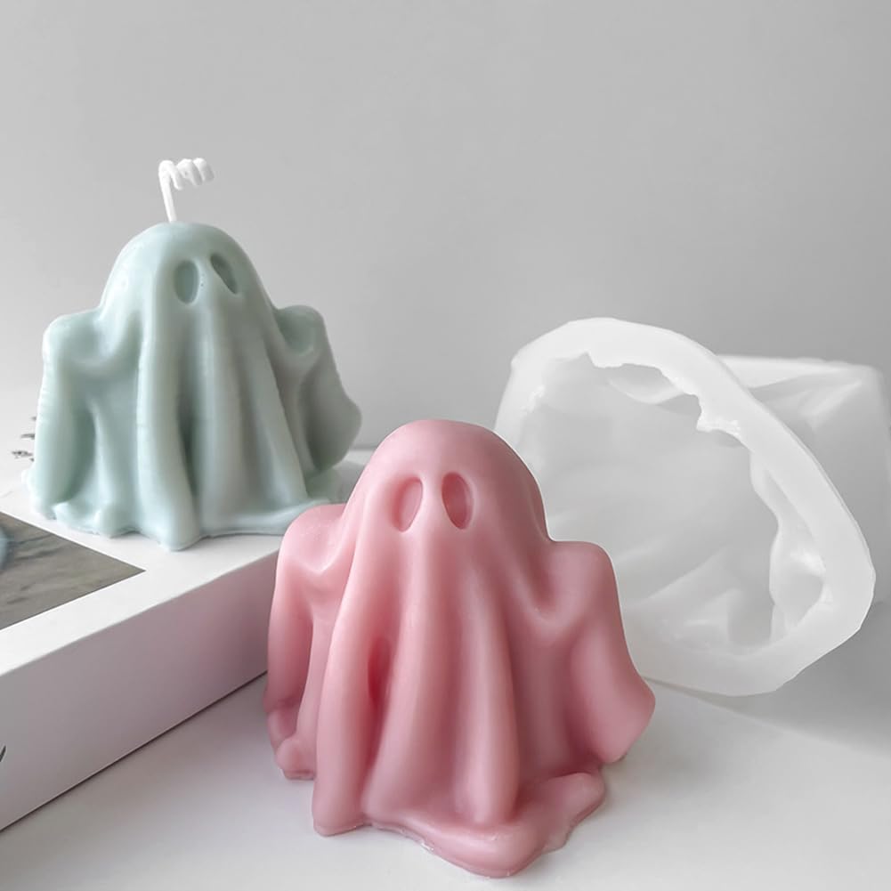 Halloweenowa świeca duch silikonowa forma DIY świeca aromaterapia tynk ręcznie robiona forma do robienia mydła dekoracja Halloween