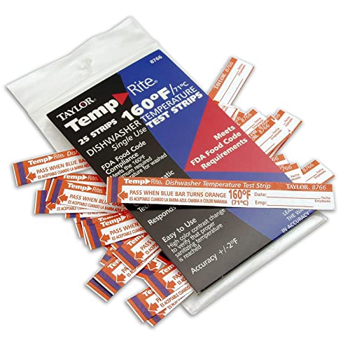 Image of Taylor 8766 Dishwasher Test Strips 160 Degree- Temp-Rite