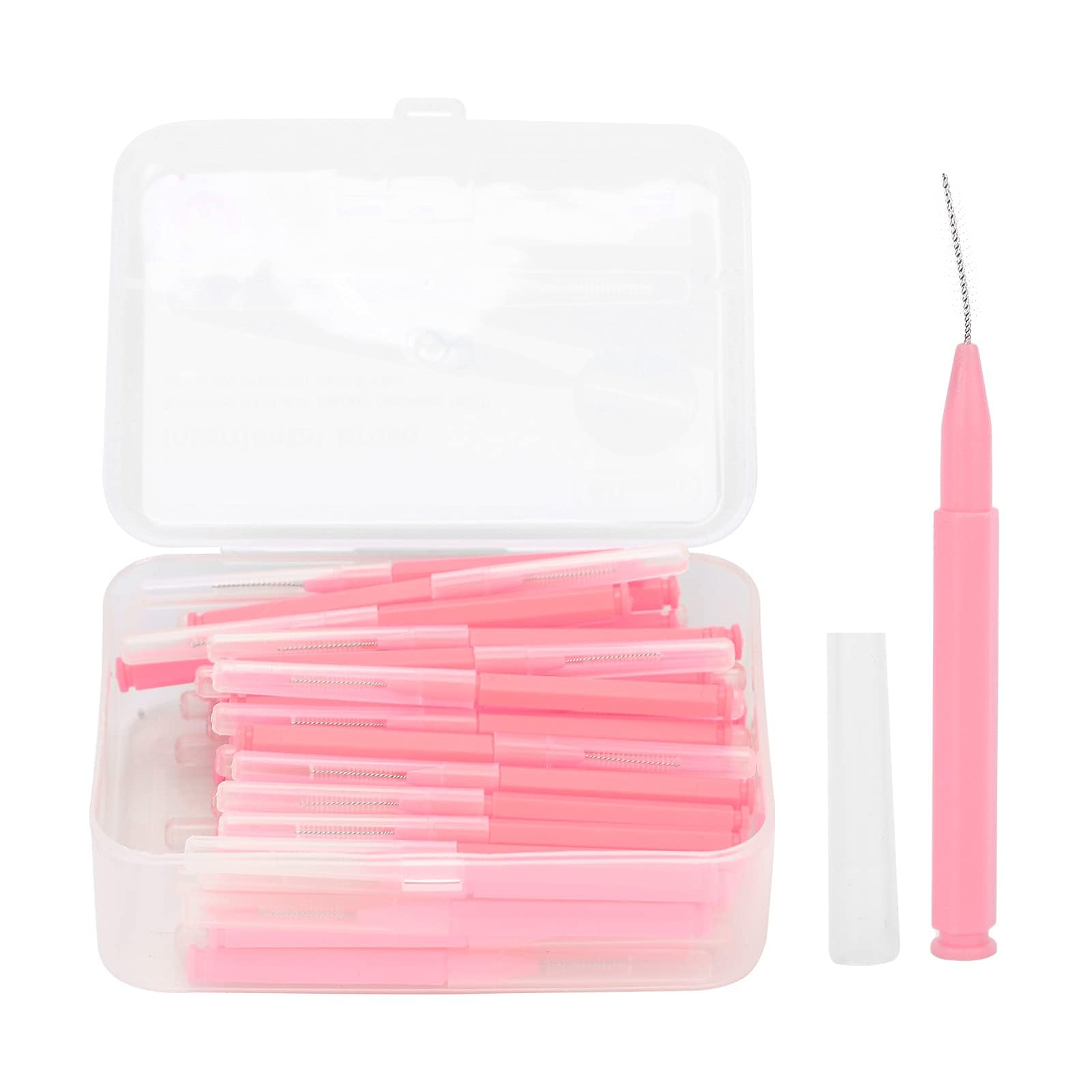 60Pcs Braces Brush for Cleaner Interdental Brush Soft Dental Tooth Picks Floss Sticks Toothpick Dental Teeth Flossing Head Oral Dental Hygiene Flosser Cleaning Tool for Braces Oral Cleaning Pink