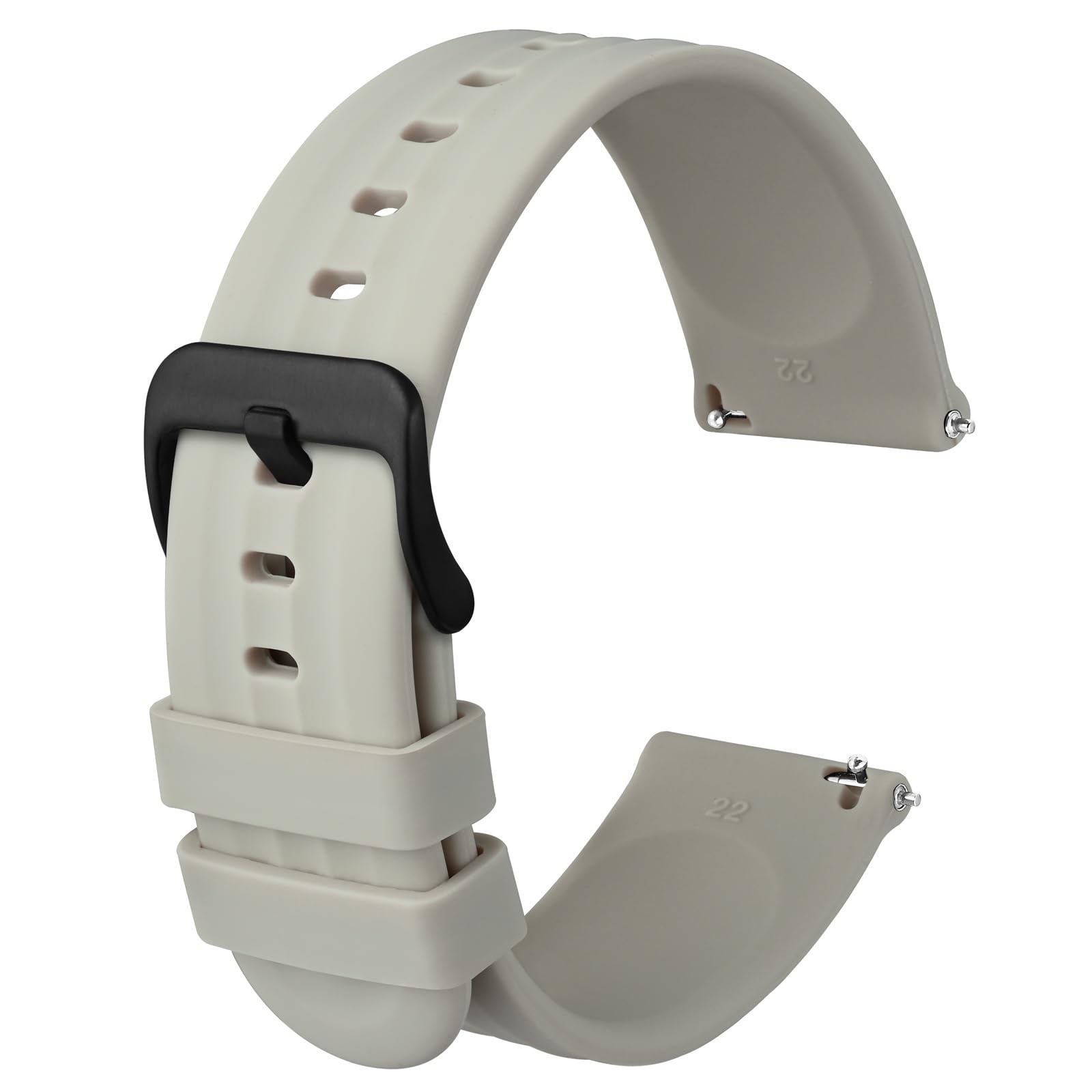 ANBEER Cinturini per Orologi in Silicone 18mm 20mm 22mm 21mm 19mm, Cinturini di Ricambio a Sgancio Rapido per Uomo Donna, Extra Lungo