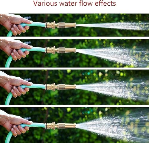 Image of Adjustable Brass Hose Nozzle - High Pressure Jet Spray for Gardening, Hose Pipe, Carwash, and Outdoor Cleaning(Spray Gun)