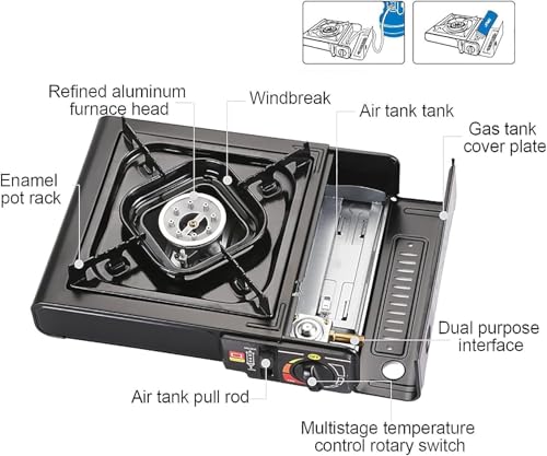 Image of Portable Camping Stove With CarryIng Case | 2 IN Portable Camping Stove | Gas Powerd Single Burn Stove For Outdoor, Camping, Hiking, Traking By Astrophile (AS5)