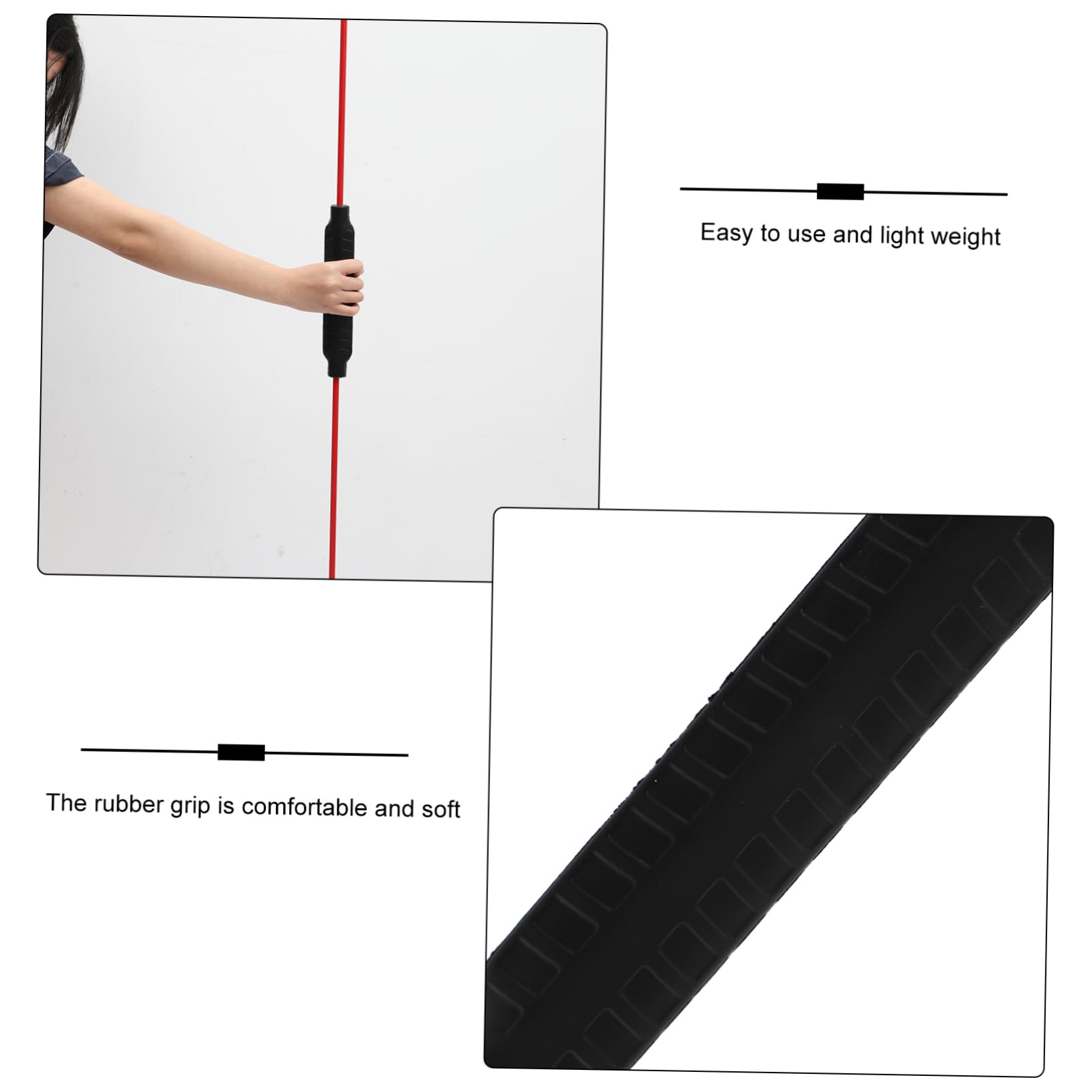 VANZACK Barre et pour en Renforcement Pilates Utiliser Entraînement Fitness Multifonction Rouge Caoutchouc Fibre de Verre , Légère et Facile Musculaire du Haut du Torse