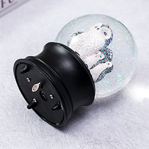 Artpaul Owls Musical Snow Globe Family Themed Water Globe Wind Up Music Box Holiday Decorations (Black) #TOP5