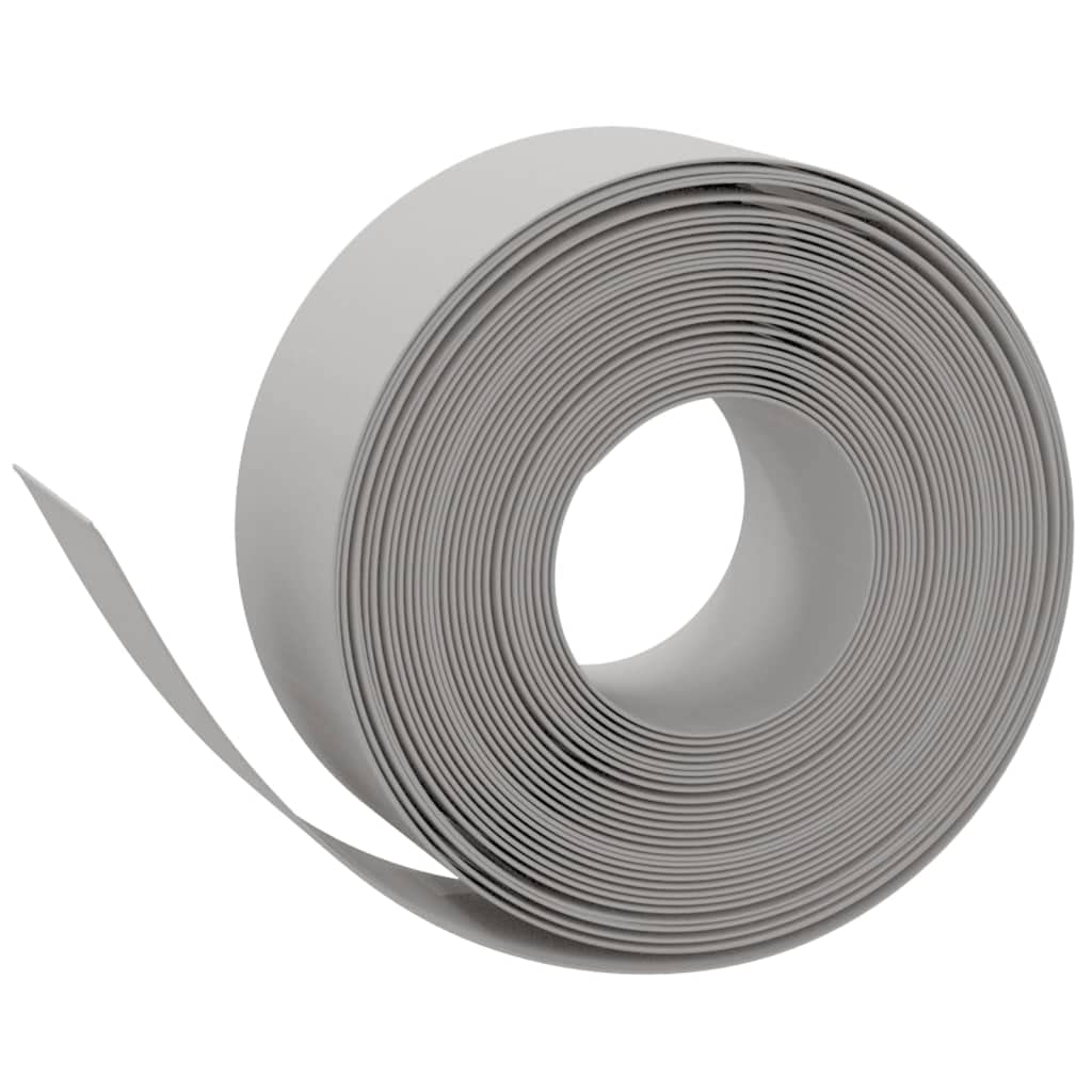 Borde de césped flexible gris 10 m 20 cm de polietileno gris borde de césped flexible para parterres y caminos de jardín, material PE duradero