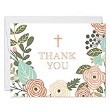 Whimsical Boy Girl Baptism Thank You Cards with Envelopes ( Pack of 25 ) Thanks Gracias Baby...