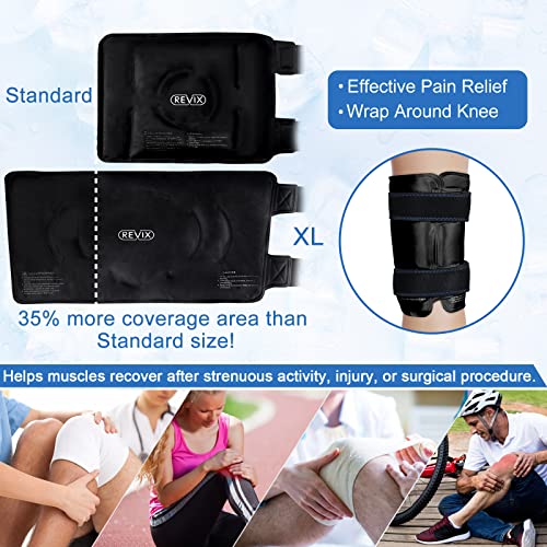 Image of REVIX XL Ice Pack for Knee Replacement Recovery, Ice Wrap with Cold Compression for Discomfort and Fatigue, Gel Cold Pack Wrap Around Entire Knee, Promoting Flexibility and Mobility (Pack of 2)