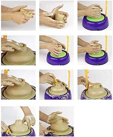 HUAWELL Pottery Wheel, Pottery Studio Kit, DIY Pottery Studio with Apron, Craft Activity with Stickers, Artist Studio, Ceramic Machine with Air-Dry Clay, Educational Toy for Kids Beginners 8 51OhboflX9L. AC
