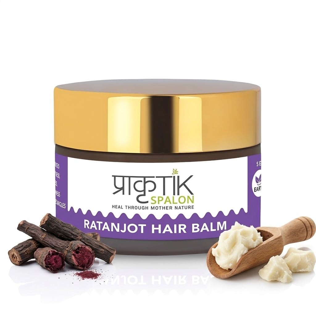 Prakrutik Ratanjot Hair Balm for Dry & Frizzy Hair | Shea & Mango Butter | Split End Repair & Detangling Treatment | Natural Overnight Hair Mask & Leave-In for Curls - 20g-image-31