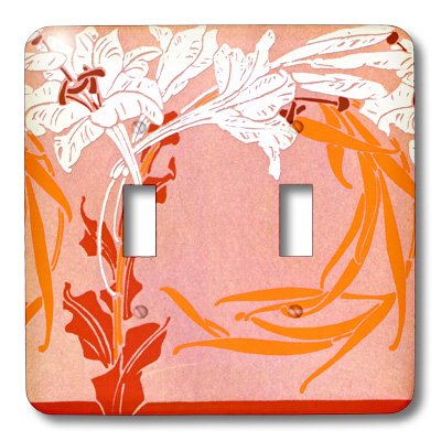 Double interrupteur à bascule orange et blanc 3dRose bouton de commande mural lsp_11165_2