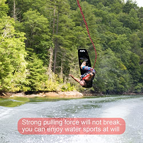 Searqing 2 Section Floating Ski Rope For Water Skiing, 75Ft 16 Strand Wakeboard Rope With Eva Handle, Wakeboarding And Kneeboarding Boats Floats Skis (Red Black) #TOP5