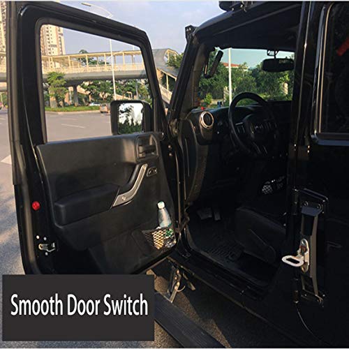 Kevariy JK Door Hinge Foot Steps, 2pcs Door Drilling Hollow Metal Door Hinges Folding Foot Pedal Pegs to Rooftop Accessories Compatible with Jeep Wrangler JK JKU 2007-2017 (Black)