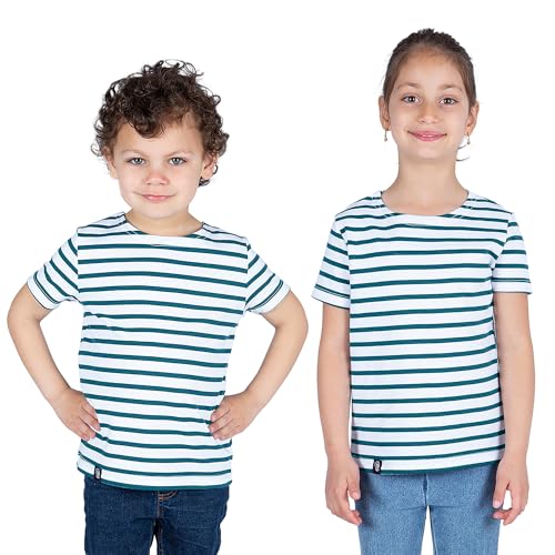 Breizh Ocean - Marinière Coton Bio - de 1 à 14 Ans - Création Française GARLAN Enfant - Tee Shirt Enfant Garcon ou Fille Manches Courtes - Vetement Bebe...