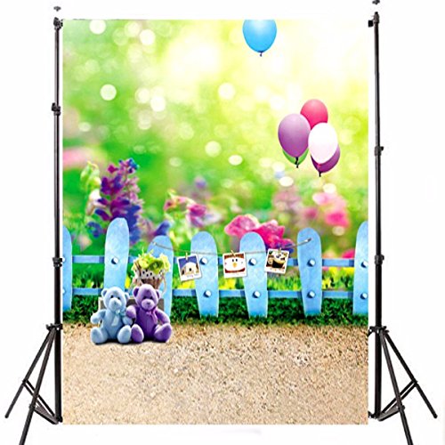 MOHOO 5x7ft Silk Grass Green Photo Studio Props Backdrops Baby Children Theme Photo Photography Background 1.5mx2.1m