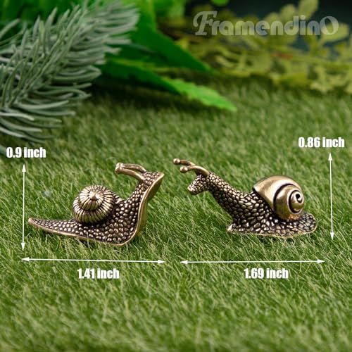 Framendino 22386_2_04102024 2 Pack Brass Snail Decor Figurine Feng Shui Decorative For Home Desk Decoration thumb #1