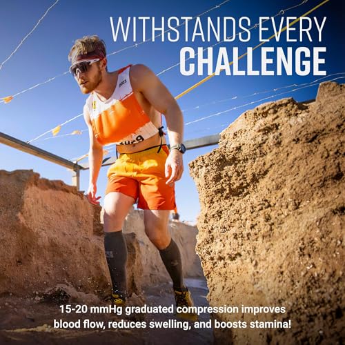 Image of MudGear Graduated Compression Socks, Durable, Sweat-Resistant OCR Performance Socks with Cushioned Footbed, Made in USA