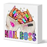 Nail Tech Gifts for Women, Nail Artist Technician Thank You Appreciation Gift Manicurist Christmas Birthday Gift Nail Salon Room Desk Decor Wooden Sign, Nail Boss