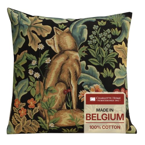 William Morris Black Tapestry Throw Pillow Cover 18 x 18 in With Zipper