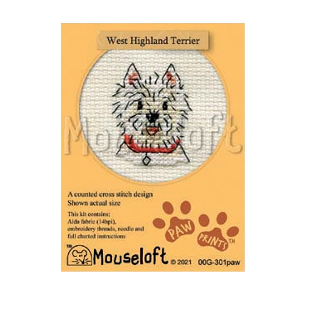 Mouseloft Stitchlets 'Paw Prints - West Highland Terrier' Cross Stitch Kit