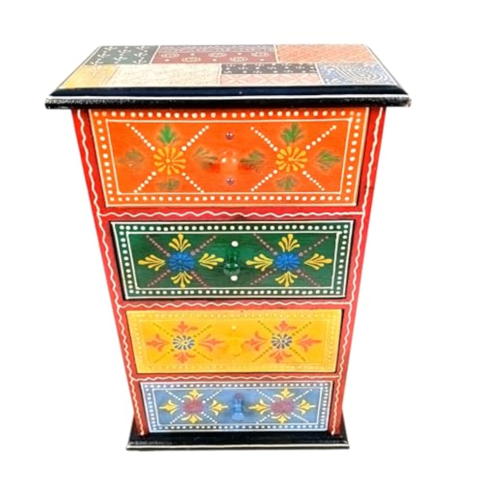 Wooden Jewellery Box with 4 Drawers, Handcrafted Organizer