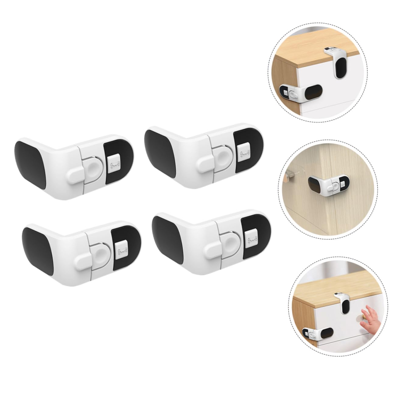 Toyvian 20pezzi Serrature Di Sicurezza Per Chiusure Antipizzicamento Per Cassetti e Frigorifero Sicurezza Per Infanti Casa Facile Installazione Materiale Durevole