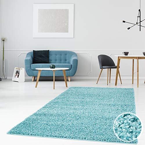 myshop24h Hochflor Shaggy Teppiche Langflor Teppich Einfarbig Modern Flauschig für Wohnzimmer...
