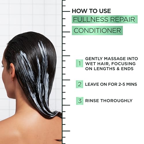 Garnier Fructis Hair Filler Fullness Repair Conditioner, Volumizing Conditioner with Polypeptides and Hair Repair Complex for Thin, Weak Split Ends, 10.1 Fl Oz - image 9