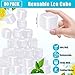 Tivcck 80 Pack Reusable Ice Cubes,Plastic Ice Cubes Reusable Frozen Cubes,Refreezable Ice Cubes,Reusable Ice Cube for Drinks,Wine,Whiskey,Cocktails,Non-Melting,Washable (Square,Transparent)
