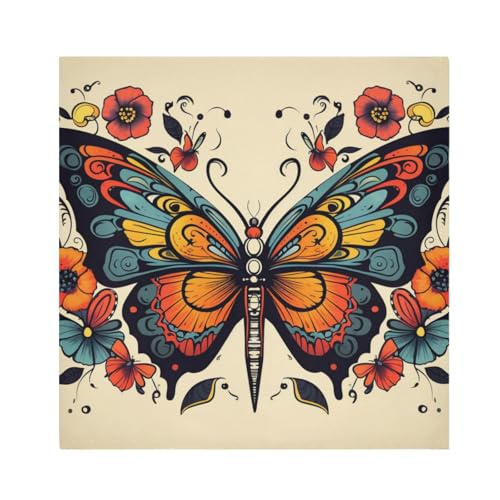 Servilletas de Tela Mariposa Vintage Multicolor Pack x6
